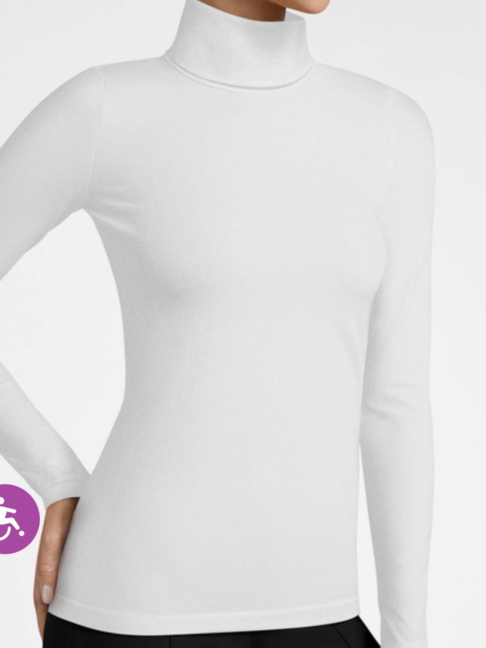 Wolford cotton seamless stretch long sleeve basic classic turtleneck top sz xs